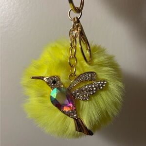 Hummingbird Keychain Pom Pom
